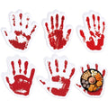 Halloween Bloody Handprint Placemats - 50 Pack, 13 Inch Spooky Table Decor