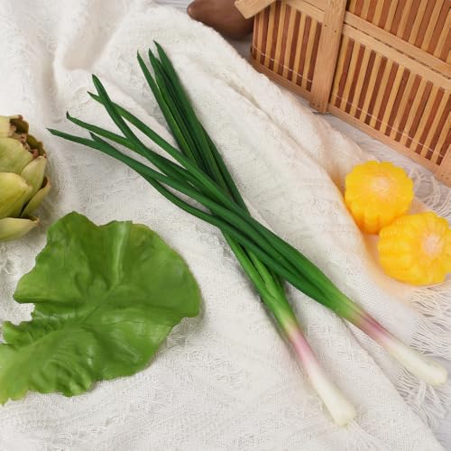 Fake Green Shallot Decorations - Lifelike Artificial Fruit Model for Home & Party, 2PCS