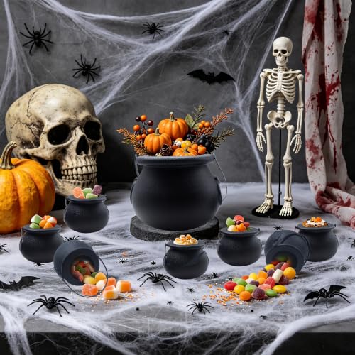 16-Pack Halloween Cauldrons & Treat Buckets - Plastic Candy & Party Favors