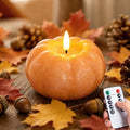 Flameless Pumpkin Candle - Orange Fall Decor, Real Wax Texture, Remote Control