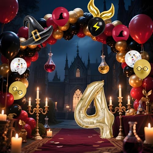 Number 4 Magic Balloon Set - Mystic Wizard Themed Party Decorations