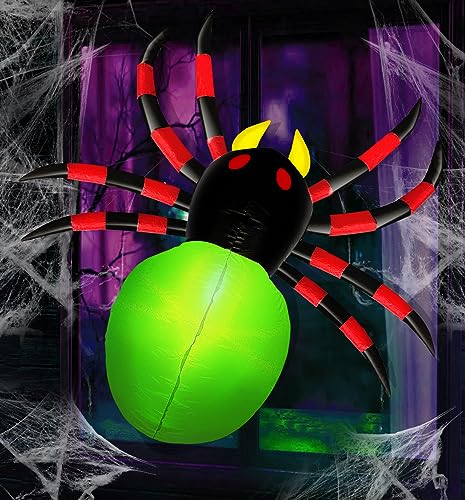 3.5FT Inflatable Halloween Spider Decor with Color Changing LED Lights