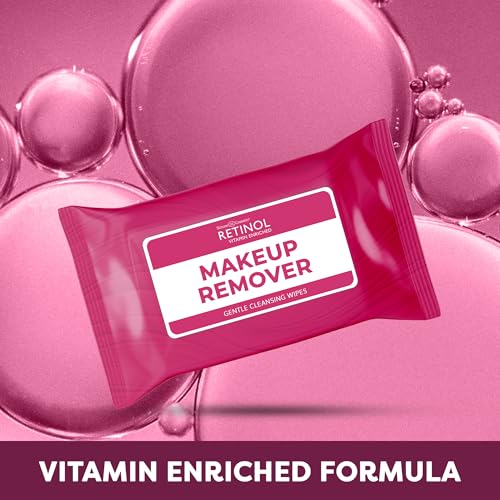 Retinol Makeup Remover Wipes - 30 Individually Wrapped Face Cleansing Cloths