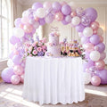 QueenDream White Sequin Round Tablecloth 108 Inch for Party & Wedding - Glitter Sparkle