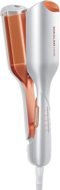 **SHEGLAM Hair Waver | 2 Barrel Crimper with Smart Timer & Adjustable Temps - 1 Inch, Dual Voltage**