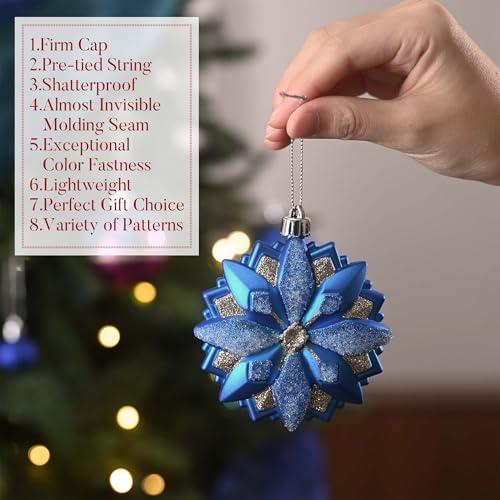 Peacock Blue Purple Green Shatterproof Christmas Tree Ornaments Set - 60pcs Holiday Decor
