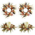 12-Inch Fall Pumpkin Wreaths Set of 4 for Autumn & Thanksgiving Decor
