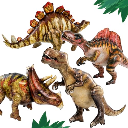 Giant Inflatable Dinosaur Balloons for Party Decorations - 50 Inch Set of 4