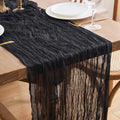 Black Cheesecloth Table Runner 2 Pack 10FT Boho Decor for Halloween New Year Graduation