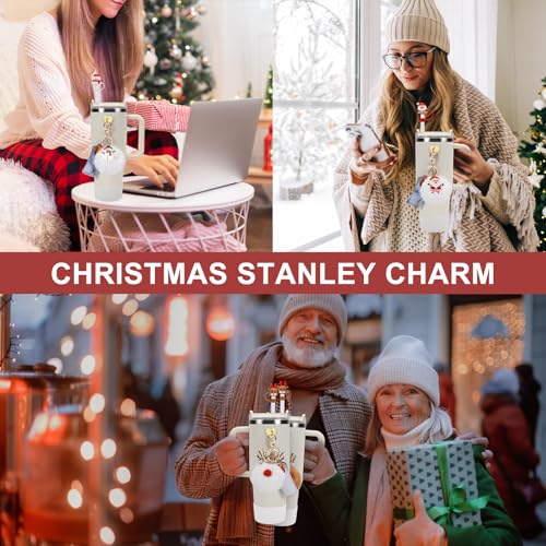 Christmas Silicone Tumbler Accessories Set for Stanley Cups - Christmas Tree Variation