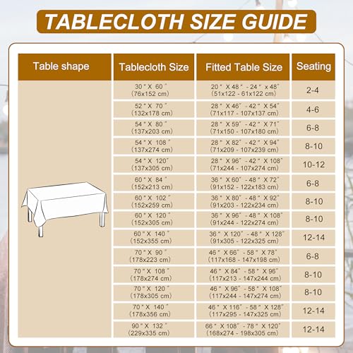 Rectangular Halloween Tablecloth Waterproof Stain-Resistant 54 x 80 Inch Pumpkin Orange