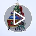 Santa on Locomotive Christmas Ornament Glass Handcrafted Holiday Decoration