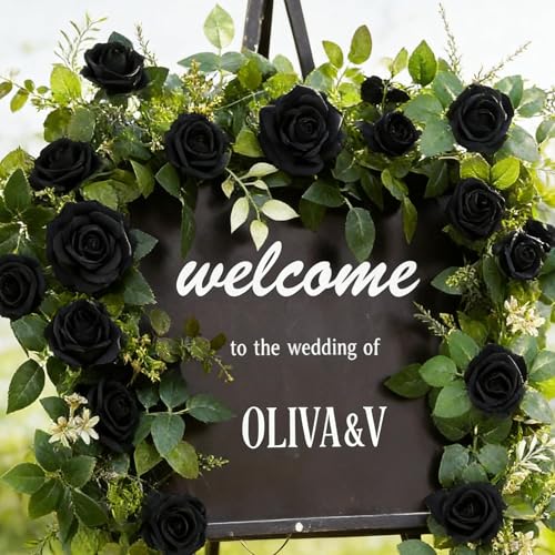 Artificial Black Roses Foam Flowers - 16 Pcs, DIY Floral Decor, Adjustable Stems, Gift Set