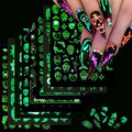Halloween Luminous Nail Stickers Set - Alien, Ghost, Skull, Pumpkin Style 5