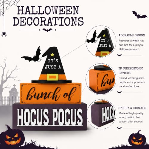 Indoor Halloween Witch Hat Table Decor - Spooky Hocus Pocus Sign