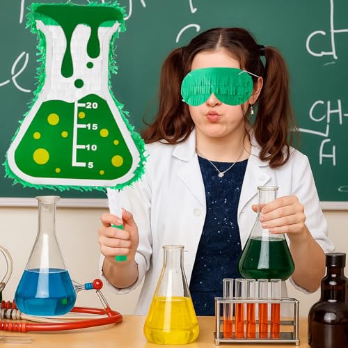Science Beaker Piñata with Stick and Eye Mask Party Supplies