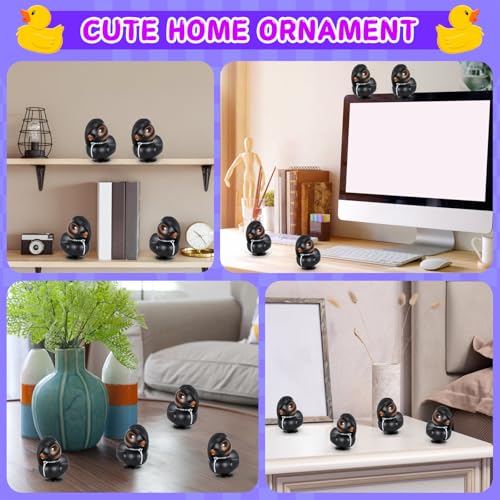 Black Rubber Duck on Base - Goth & Punk Decor, Dashboard & Collectible Figurine