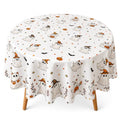 Autumn Halloween Tablecloth 70 Inch Square Ghost Design - White Ghost