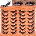 Mink Lashes Wispy Cat Eye False Eyelashes 18MM Fluffy & Reusable - SISIYDY