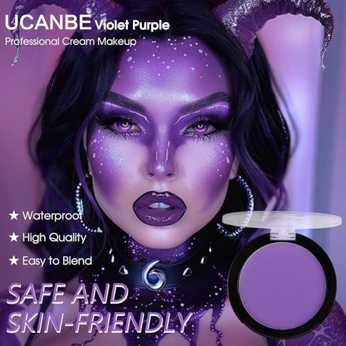 Purple Face & Body Paint Makeup Kit - Non-Toxic Halloween Cosplay & SFX