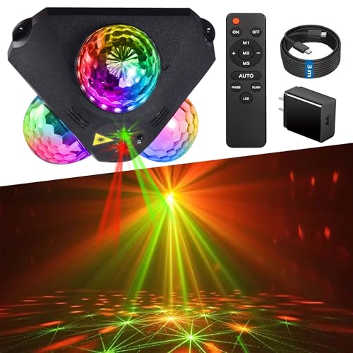 4-in-1 Disco Party Lights with RGB and Laser Patterns for Home & Club DJ Events
