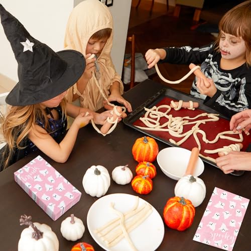 Pink Halloween Ghost Guest Napkins - 100 Pack Disposable Party Table Supplies