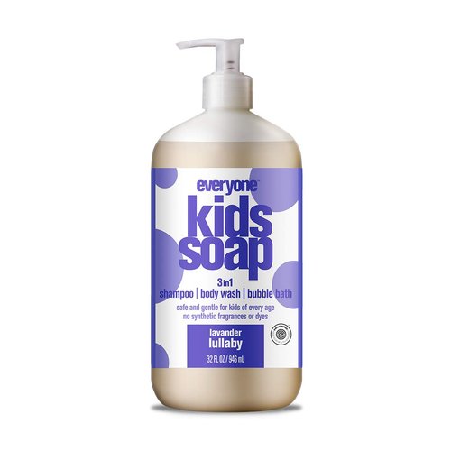 Everyone 3-in-1 Kids Soap - Lavender Lullaby Body Wash, Bubble Bath & Shampoo | 32 Ounce Coconut Cleanser with Plant Extracts