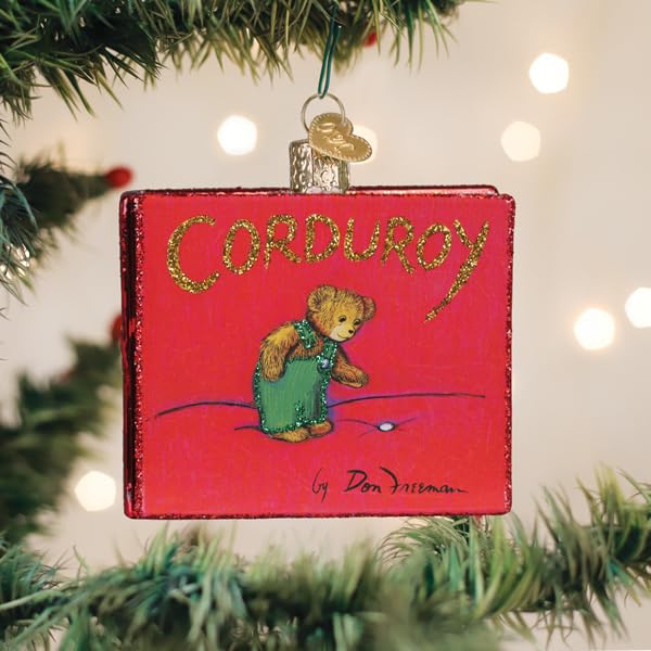 Handcrafted Glass Corduroy Book Ornament - Christmas Tree Decor