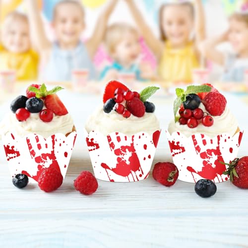 Halloween Cupcake Wrappers with Picks Party Decorations 24pcs