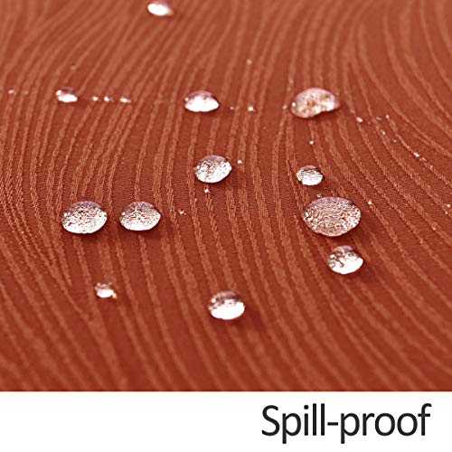 Maxmill Jacquard Water-Resistant Tablecloth 140x60 Inch Rust Swirl Design