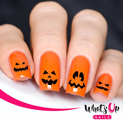 Halloween Nail Vinyl Stencils 4 Pack - Fire, Slime Drips, Spider Web, Pumpkin Faces