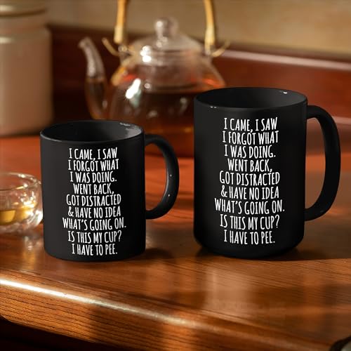 I Came I Saw I Forgot What I Was Doing Funny Coffee Mug - Black 11oz