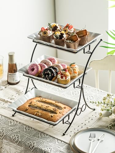 Large 3-Tier Serving Tray Stand for Kitchen & Party Food Display