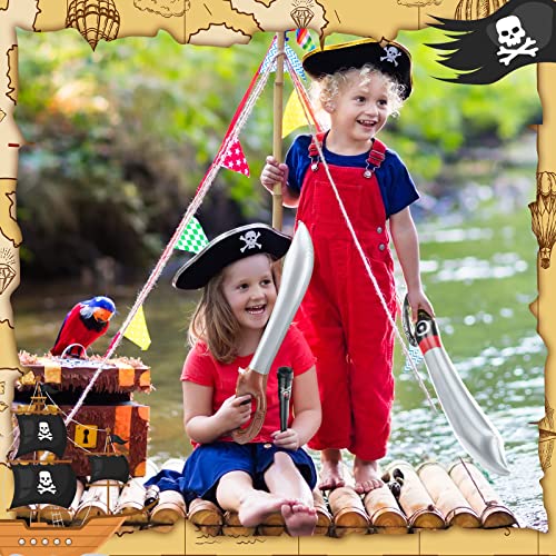 Pirate Costume Accessories Set with Inflatable Swords and Telescope for Kids