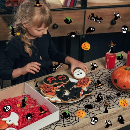 Halloween Confetti 100pcs Table Decorations for Party - Black 4