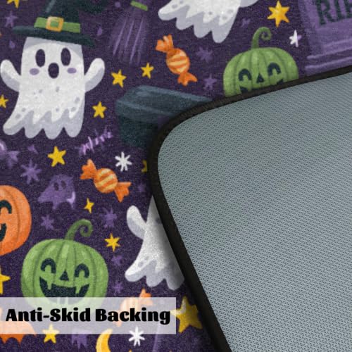 Halloween Kitchen Mat Cushioned Anti-Fatigue Non-Slip Rug - Ghosts & Pumpkins A-44