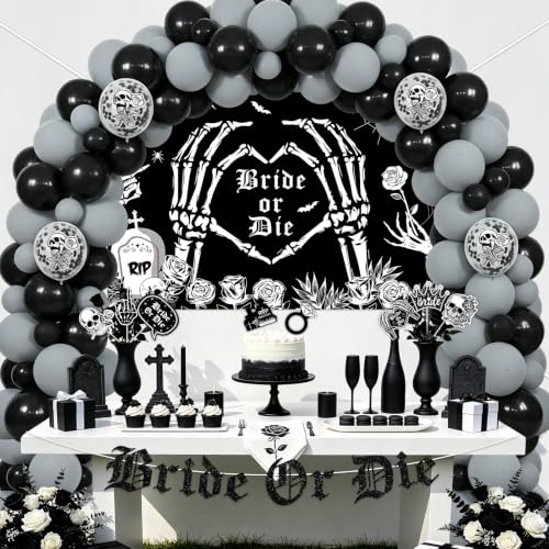 Gothic Bride or Die Bachelorette Party Decoration All-in-One Kit