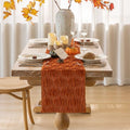 Thanksgiving Table Runner with Faux Fur Pumpkin Design - Fall Decor, 13x72 Inches - Fall / 72x13