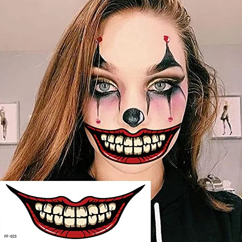 Halloween Horror Mouth Tattoo Stickers for Face & Body Cosplay Props