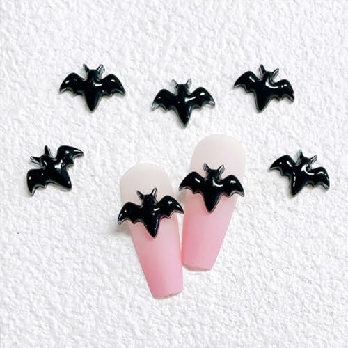 Halloween Nail Art Charms Set - Ghost & Bat 3D Resin Accessories, Style-6