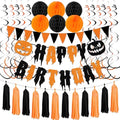 Halloween Birthday Party Decorations Kit - Black & Orange Festive Set