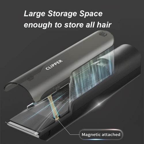 Bufccy Professional Vacuum Hair Clippers for Mens, Cordless Hair Clipper Beard Trimmer Kit with Vacuum Powerful Hair Suction, Waterproof, Rechargeble for Beards, Facial Hair, Stubble