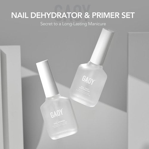 GAOY Nail Dehydrator and Primer Set - Acid-Free Natural Nail Prep for Gel Polish | 2 Pcs