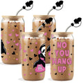 Halloween Ghost Glass Cups with Lids & Straws - Multicolor-1, 16oz Skull Coffee Mug Set