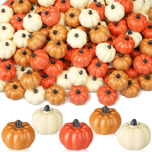 Mini Pumpkin Resin Charms Bulk for Fall Crafts & Decorations - 90 Pieces