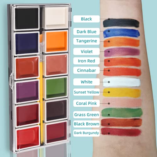 Alcohol Activated Makeup Palette 12 Colors - Bright Colors Halloween FX