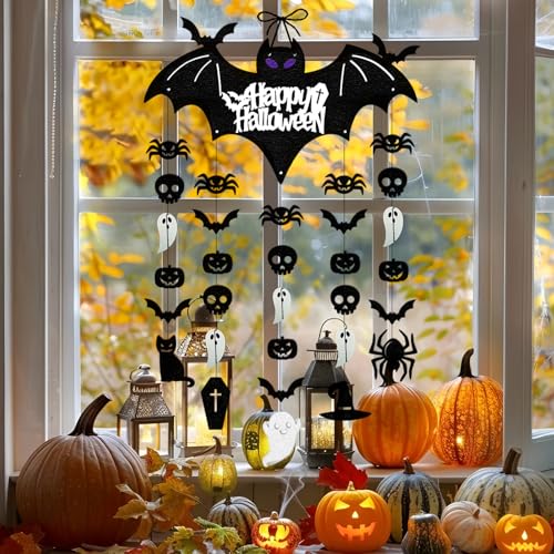 Halloween Hanging Decorations Kit - Bat, Ghost, Spider, Pumpkin Wall & Door Decor
