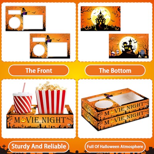 Halloween Movie Night Snack Trays - 50 Pack Halloween Castle Paper Food Boxes