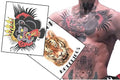 Life-Size MMA Fighter Temporary Tattoos Set - Chest Gorilla & Tiger Designs