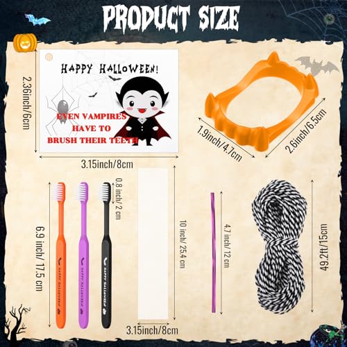 Halloween Vampire Toothbrush Set with Fangs & Cards - 24 Pieces